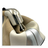 First Small Multi-colour Clutch in Suede Leather, Silver hardware