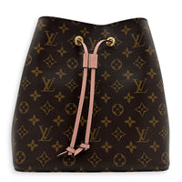 NeoNoe Shoulder Bag MM Brown in Monogram Coated Canvas, Gold hardware