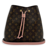 NeoNoe Shoulder Bag MM Brown in Monogram Coated Canvas, Gold hardware