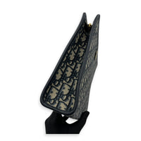 Oblique Blue Clutch in Jacquard, Gold hardware