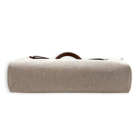 Herbag 39 Ecru-Beige/Fauve Top Handle Bag in Canvas, Palladium hardware