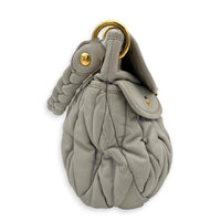 Matelassé Grey/Blue Shoulder Bag in Calfskin, Gold hardware