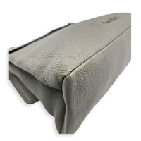 Madras Grey Shoulder Bag in Goat Leather, Silver hardware