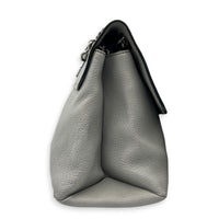 Madras Grey Shoulder Bag in Goat Leather, Silver hardware