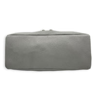 Madras Grey Shoulder Bag in Goat Leather, Silver hardware
