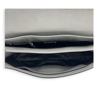 Madras Grey Shoulder Bag in Goat Leather, Silver hardware