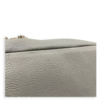 Madras Grey Shoulder Bag in Goat Leather, Silver hardware