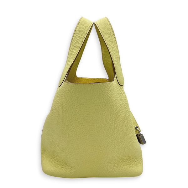 Picotin 18 Jaune Milton Top Handle Bag in Clemence, Brushed Palladium hardware