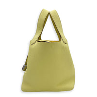 Picotin 18 Jaune Milton Top Handle Bag in Clemence, Brushed Palladium hardware