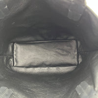 Anjou Tote Bag Mini Black in Coated Canvas, Silver hardware