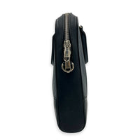 Ophidia Black Briefcase in Coated Canvas, Silver hardware