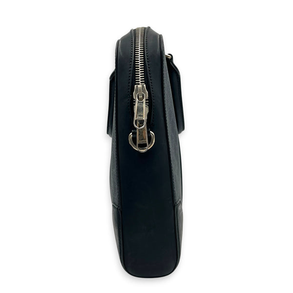 Ophidia Black Briefcase in Coated Canvas, Silver hardware