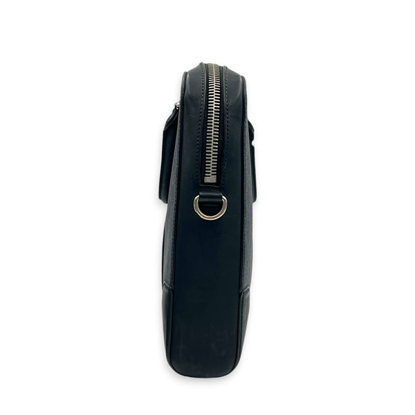 Ophidia Black Briefcase in Coated Canvas, Silver hardware