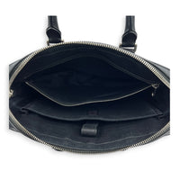 Ophidia Black Briefcase in Coated Canvas, Silver hardware