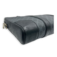 Ophidia Black Briefcase in Coated Canvas, Silver hardware
