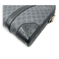 Ophidia Black Briefcase in Coated Canvas, Silver hardware