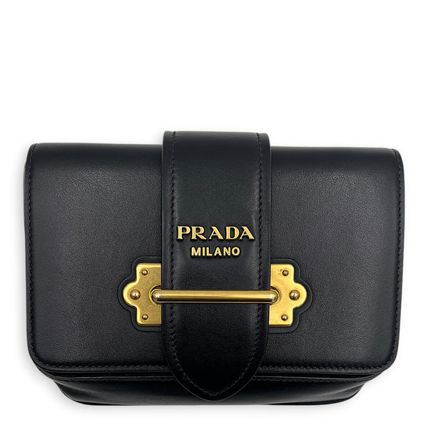 Cahier Belt Bag Black in Calfskin, Gold hardware