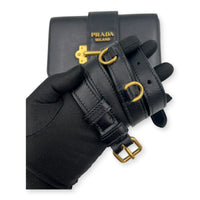 Cahier Belt Bag Black in Calfskin, Gold hardware