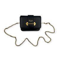Cahier Belt Bag Black in Calfskin, Gold hardware