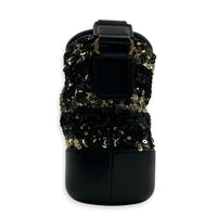 Gabrielle Small Black & Gold Sequin Shoulder Bag in Sequins, Mixed hardware