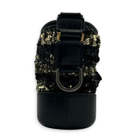 Gabrielle Small Black & Gold Sequin Shoulder Bag in Sequins, Mixed hardware