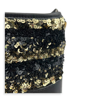 Gabrielle Small Black & Gold Sequin Shoulder Bag in Sequins, Mixed hardware