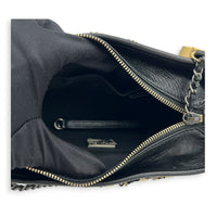 Gabrielle Small Black & Gold Sequin Shoulder Bag in Sequins, Mixed hardware