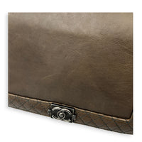 Boy Reverso Brown Wallet On Chain in Calfskin, Ruthenium hardware