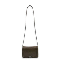 Boy Reverso Brown Wallet On Chain in Calfskin, Ruthenium hardware