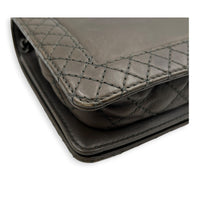 Boy Reverso Brown Wallet On Chain in Calfskin, Ruthenium hardware