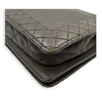 Boy Reverso Brown Wallet On Chain in Calfskin, Ruthenium hardware