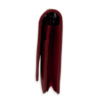 Timeless CC Wallet On Chain Red in Caviar Leather, Silver hardware