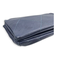 CC Shoulder Bag Small Blue in Lambskin, Silver hardware