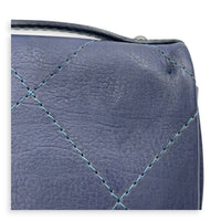 CC Shoulder Bag Small Blue in Lambskin, Silver hardware