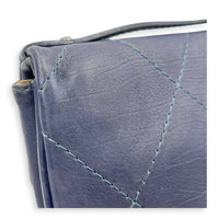 CC Shoulder Bag Small Blue in Lambskin, Silver hardware