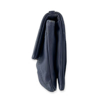 CC Shoulder Bag Small Blue in Lambskin, Silver hardware