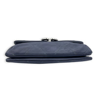 CC Shoulder Bag Small Blue in Lambskin, Silver hardware