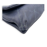 CC Shoulder Bag Small Blue in Lambskin, Silver hardware