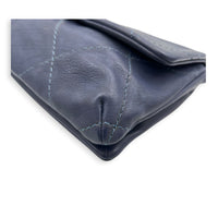 CC Shoulder Bag Small Blue in Lambskin, Silver hardware