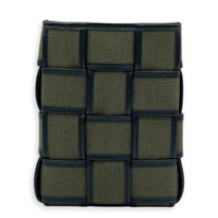 Cassette Vertical Green Crossbody Bag in Canvas, Silver hardware