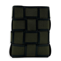 Cassette Vertical Green Crossbody Bag in Canvas, Silver hardware