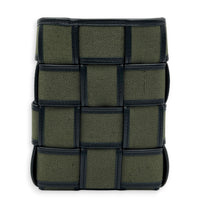 Cassette Vertical Green Crossbody Bag in Canvas, Silver hardware