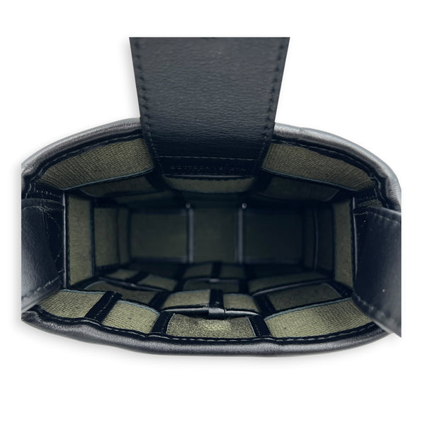 Cassette Vertical Green Crossbody Bag in Canvas, Silver hardware