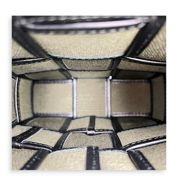 Cassette Vertical Green Crossbody Bag in Canvas, Silver hardware