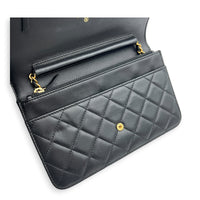 Boy Wallet On Chain Black in Lambskin, Gold hardware