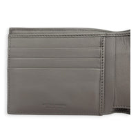 Intrecciato Grey Wallet in Intrecciato Leather, Silver hardware