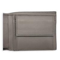 Intrecciato Grey Wallet in Intrecciato Leather, Silver hardware