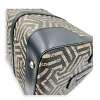 GG Caleido Beige Ebony Duffle Bag in Coated Canvas, Silver hardware