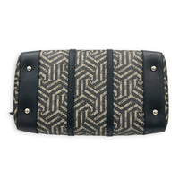 GG Caleido Beige Ebony Duffle Bag in Coated Canvas, Silver hardware