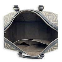 GG Caleido Beige Ebony Duffle Bag in Coated Canvas, Silver hardware